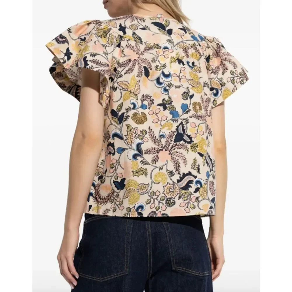 Ulla Johnson Perline Flutter Sleeve Floral Blouse Magnolia Size 0 NEW NWT - Picture 4 of 10